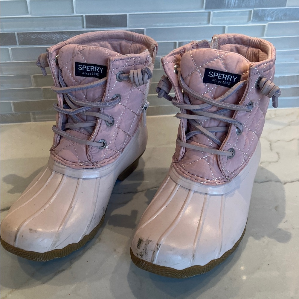 Sperry Light Pink Quilted Boots